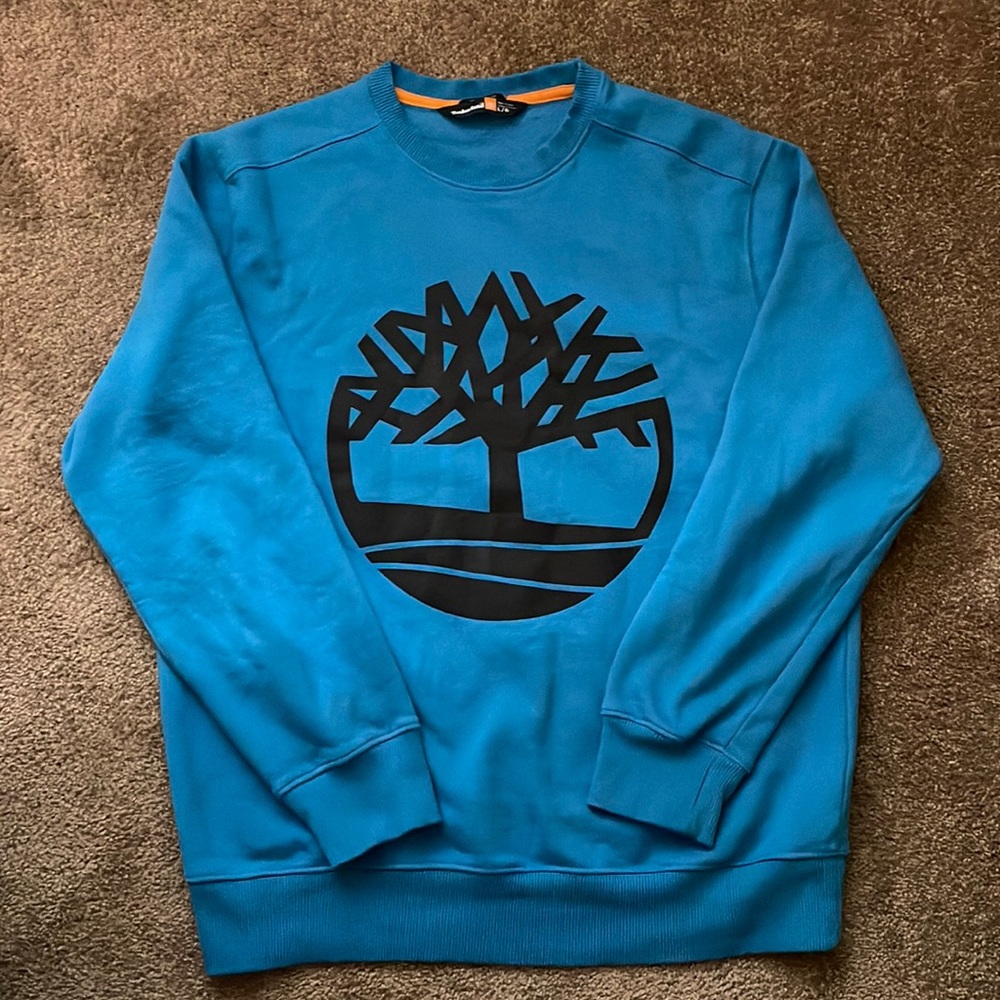 Timberland crewneck Pullover Sweatshirt size Large Blue Regular Fit